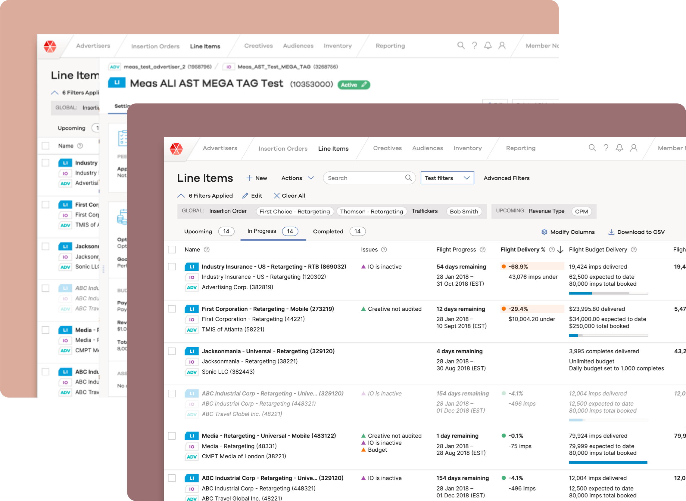 Screenshots of the redesigned grid.